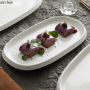 Axyaa Stone Pattern Oval Plate: Ceramic Fish Dessert Sushi Steak Molecular Cuisine Tableware