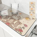 Axyaa Halloween Watercolor Draining Mat - Antiskid & Absorbent