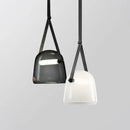 Axyaa Leather Belt Glass Chandelier Pendant Light Luxury LED Lamps Dining Living Room