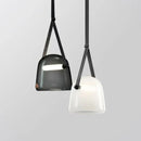 Axyaa Glass Pendant Chandelier: Modern Leather Belt Ceiling Light for Home Decor