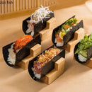 Axya Wooden Sushi Display Plate: Molecule Cuisine Rack for Restaurant & Specialty Display