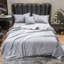 Axyaa Ice Silk Embroidered Quilt Set - Luxury European Style Cooling Blanket