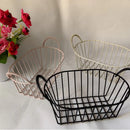 Axyaa Iron Storage Basket with Handle & Desk Organizer for Snacks, Cosmetics - Large Capacity