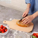 Axyaa Wood Cutting Board with Handle - Bread Cheese Pizza Serving Tray