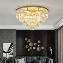 Axyaa Black Gold LED Crystal Ceiling Chandelier - Modern Loft Light Fixture