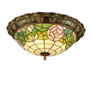 Axyaa Round Glass LED Ceiling Light - European Retro Style for Home Lighting