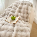 Axyaa Long Fur Rabbit Plush Blanket