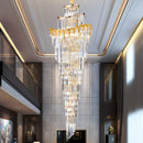 Axyaa Spiral Staircase Duplex Crystal Chandelier for Elegant Living Room Hall Lobby
