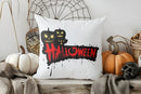 Cozy Halloween Library Pillow Cover for Sofa, Bedroom & Car by Axyaa