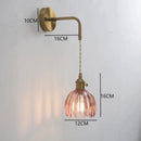 Axyaa Retro Flowers Glass Wall Lamp for Bedroom Study & Bedside, Nordic Modern Style