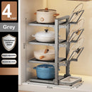 Axyaa Adjustable Pot and Pan Storage Rack, Seasoning Bottle Organizer