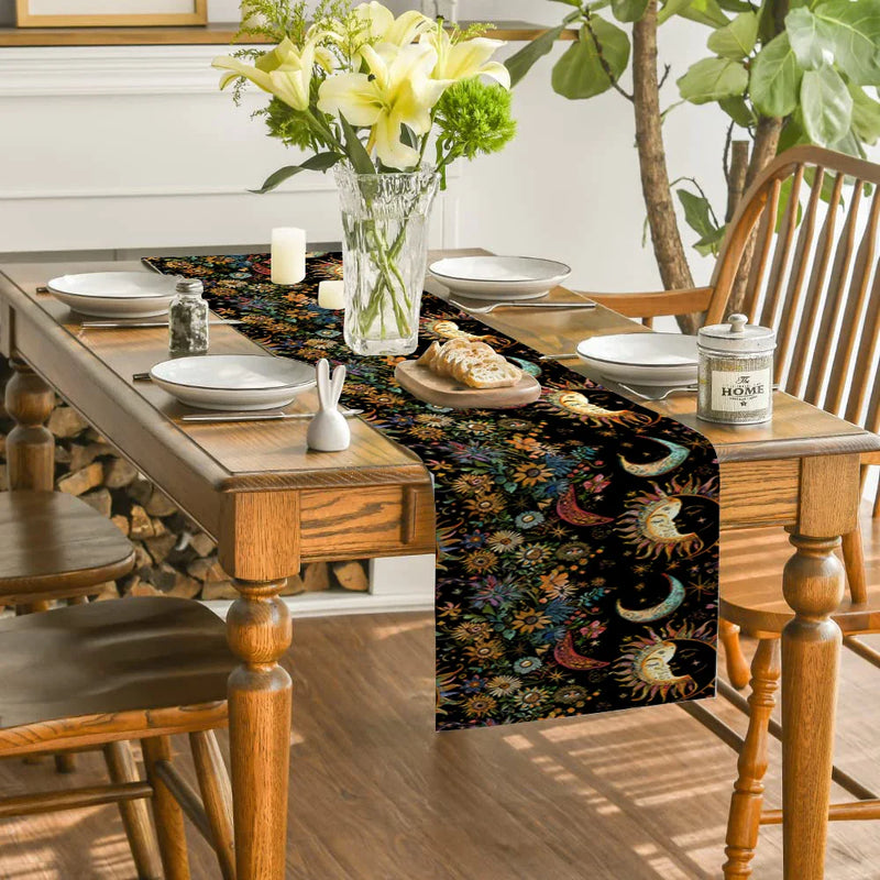 Axyaa Floral Branches Table Runner for Kitchen Dining Decor
