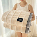 Axyaa Strip Rabbit Plush Blanket, Comfortable Child & Mother Small Quilt Blanket