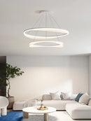 Axyaa Modern LED Circle Pendant Lights Dimmable Chandelier for Living Room Bedroom Home
