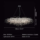 Axyaa Silver Crystal Chandelier: Elegant Rectangular Ceiling Fixture for Living Room & Restaurant.