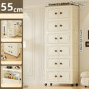 Axyaa Foldable White Plastic Storage Cabinet with Magnetic Closure for Home and Toys