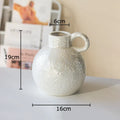 Axyaa Pearl Glazed Ceramic Vase Round Table Decoration for Flowers Arrangement