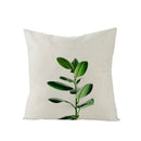 Axyaa Green Leaf Linen Pillow Cover - Stylish Sofa Decor & Home Accent