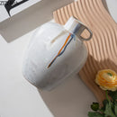 Axyaa Striped Ceramic Vase: Creative Fluid Florals Room Decor
