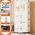 Axyaa 70cm Cartoon Storage Box with Rolling Wheels - Bedroom/Living Room Organization
