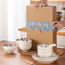 Axyaa Japanese Style Ceramic Noodle Bowl Set - Hand-painted Tableware Collection