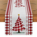 Axyaa Christmas Tree Candy Plaid Table Runner for Wedding Holiday Party Decor