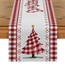 Axyaa Christmas Tree Candy Plaid Table Runner for Wedding Holiday Party Decor