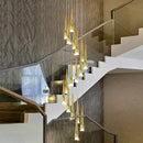 Axyaa Crystal Chandelier: Modern Stair Pendant Light for Living Room & Interior Lighting