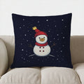 Axyaa Winter Pillow Cover for Sofa, Bedroom, Car - Home Decor Red Deer & Christmas Tree Pattern