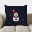 Axyaa Winter Pillow Cover for Sofa, Bedroom, Car - Home Decor Red Deer & Christmas Tree Pattern
