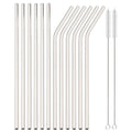 Colorful Stainless Steel Drinking Straws Set for Cocktails, Smoothies, Coffee – Axyaa Brand