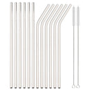 Colorful Stainless Steel Drinking Straws Set for Cocktails, Smoothies, Coffee – Axyaa Brand