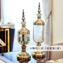 Axyaa Retro Glass Vase Set: European Antique Home Decor Floral Ornaments