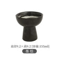 Axyaa Tall Feet Snack Bowl - Retro Ceramic Dessert Plate for Restaurant Tableware