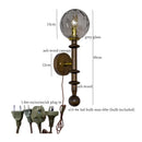 Axyaa Tawny Glass LED Wall Sconce Vintage Ash Wood Wandlamp