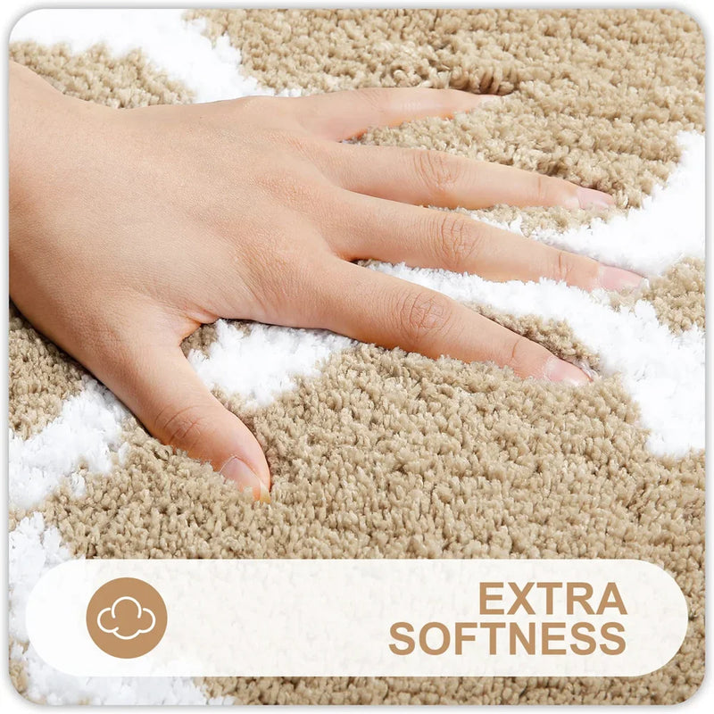Axyaa Plush Microfiber Bath Mat: Super Absorbent, Non-Slip, Luxurious Carpet