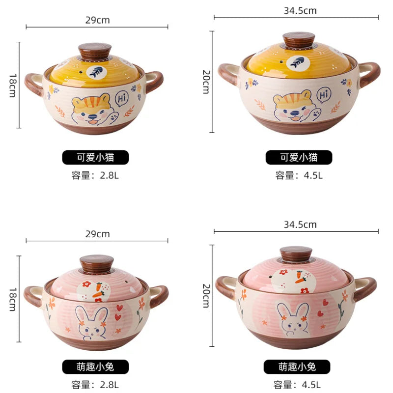 Axya Ceramic Gas Casserole Saucepan for Soup and Cooking - Kitchen Cookware Pot