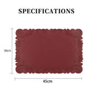 Axyaa Red Faux Leather Square Placemats Set for Kitchen & Outdoor Dining