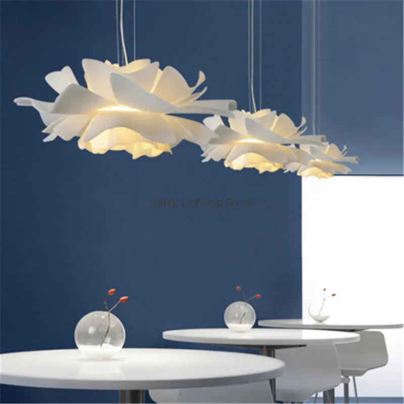 Axyaa Acrylic Flower Chandelier LED Pendant Light for Dining Room & Bedroom