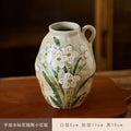 Axyaa Retro Sunflower Earthenware Vase, Japanese Style, Living Room Flower Arrangement