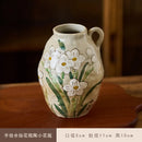 Axyaa Retro Sunflower Earthenware Vase, Japanese Style, Living Room Flower Arrangement