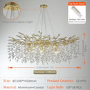 Axyaa Golden Branch Crystal Chandelier for Minimalist Living Room Home Lighting