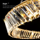 Axyaa Gold Steel Dimmable Crystal Pendant Lamp