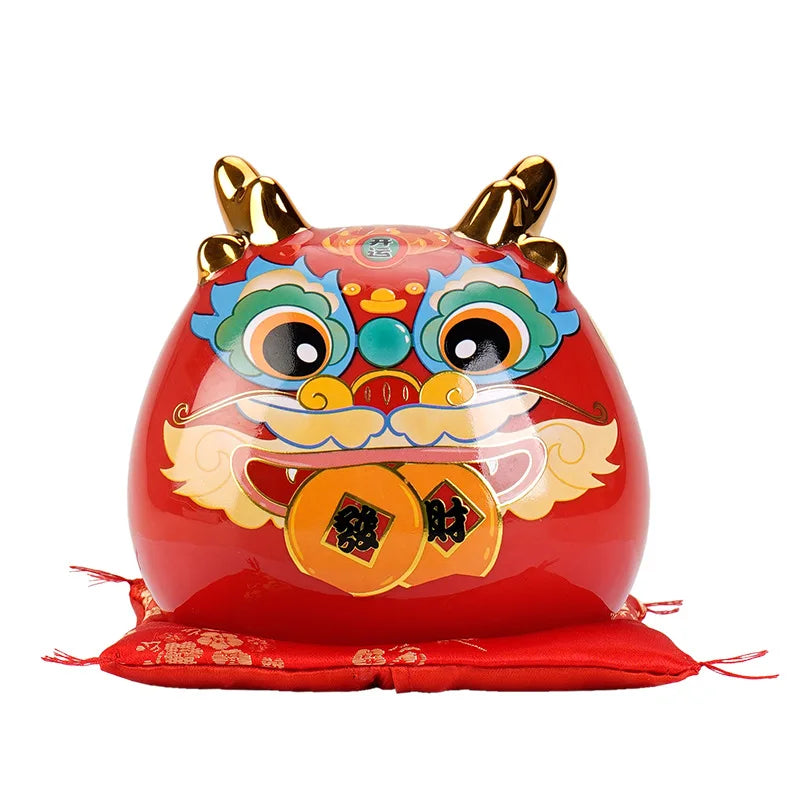Axya Dragon Mascot Ceramic Piggy Bank Zodiac Home Decoration