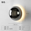 Axyaa LED Round Wall Lamp for Bathroom Bedroom, Nordic Modern Design, Sconce Stair Kids Room