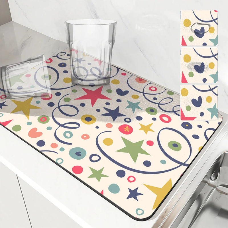 Axyaa Festive Ribbon Kitchen Drying Mat