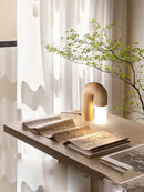 Axyaa Retro Ash Wood Acrylic Table Lamps - Dimmable LED Bedroom Decor