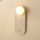 Axyaa LED Wall Light: Modern Nordic Yellow Travertine Glass Bedside Lamp