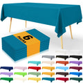 Axyaa Waterproof Vinyl Tablecloth 6 Pack 54x108In Disposable Plastic Table Covers