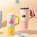 Axyaa 710ML Stainless Steel Insulated Thermos Bottle Straw Tumbler